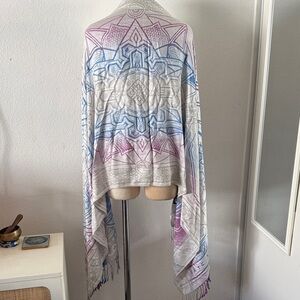 Rage Nation Pashmina Bohemian Mandala Shawl in Blue and Purple